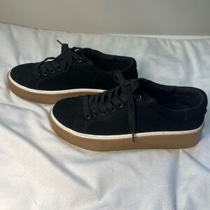 Black Canvas Sneakers with Tan Sole